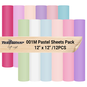 TeckWrap 001M pastel sheets pack (12 pieces)