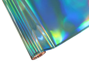 Blue hologram rainbow foil