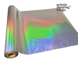 Silver hologram rainbow foil