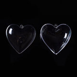 Heart shaped fillable clear acrylic bauble collection