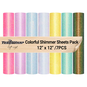 TeckWrap colourfull shimmer sheets pack (7 pieces)