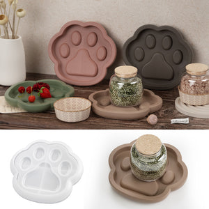 Large cat paw print tray mold