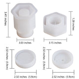 Hexagonal prism & flat round storage container silicone mold set (4 pieces)