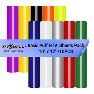 TeckWrap basic puff HTV pack (10 pieces)