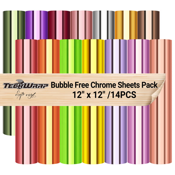 TeckWrap bubble free mirror chrome sheets pack (14 pieces)