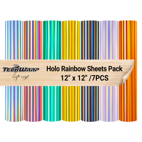 TeckWrap bubble free holographic vinyl sheets pack (7 pieces)