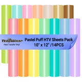 TeckWrap pastel puff HTV pack (14 pieces)