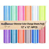 TeckWrap shimmer cold colour change sheets pack (6 pieces)