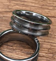 Tungsten 8mm dual channel inlay ring